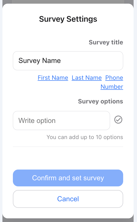 Basic survey settings